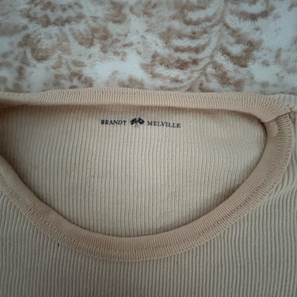 Tan Brandy Melville Tan short sleeved baby tee - Picture 2 of 2